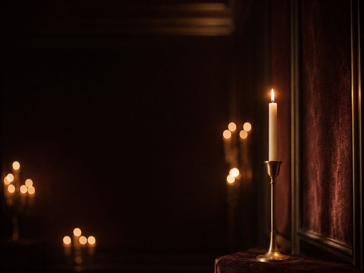 A candlelit ballroom reception where guests find their seats with a QR place card